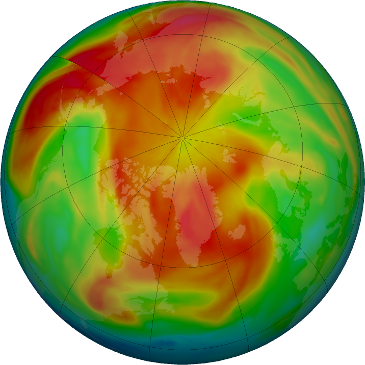Arctic ozone map for 22 March 2019
